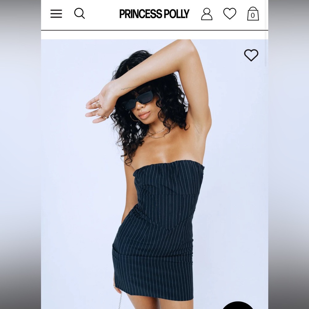 Princess Polly - MYRANDA STRAPLESS MINI DRESS NAVY, Size US 6